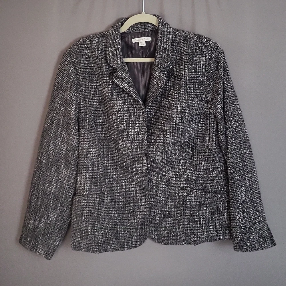 Coldwater Creek Tweed Gray and Silver Blazer, Women's Size 20 - Picture 1 of 7